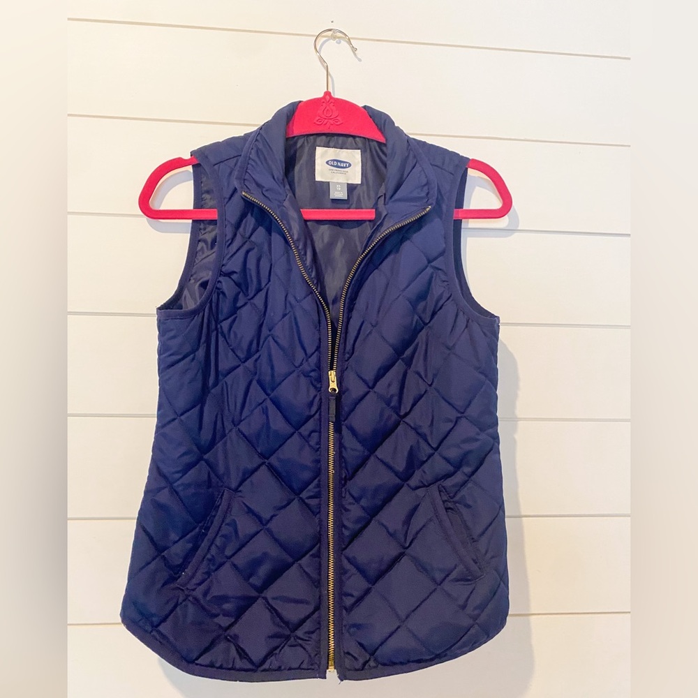Old Navy Quilted Puffer Vest in Navy Blue XS - Picture 2 of 4